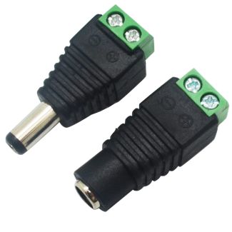 Adaptador de Corriente para camaras de Seguridad macho/hembra